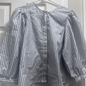 Primark Blue and White Striped Button Down Shirt